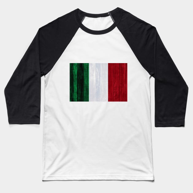 Flag of Italy - Wood Baseball T-Shirt by DrPen